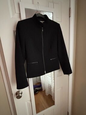 Tahari Black Zip-Front Women's Blazer Jacket